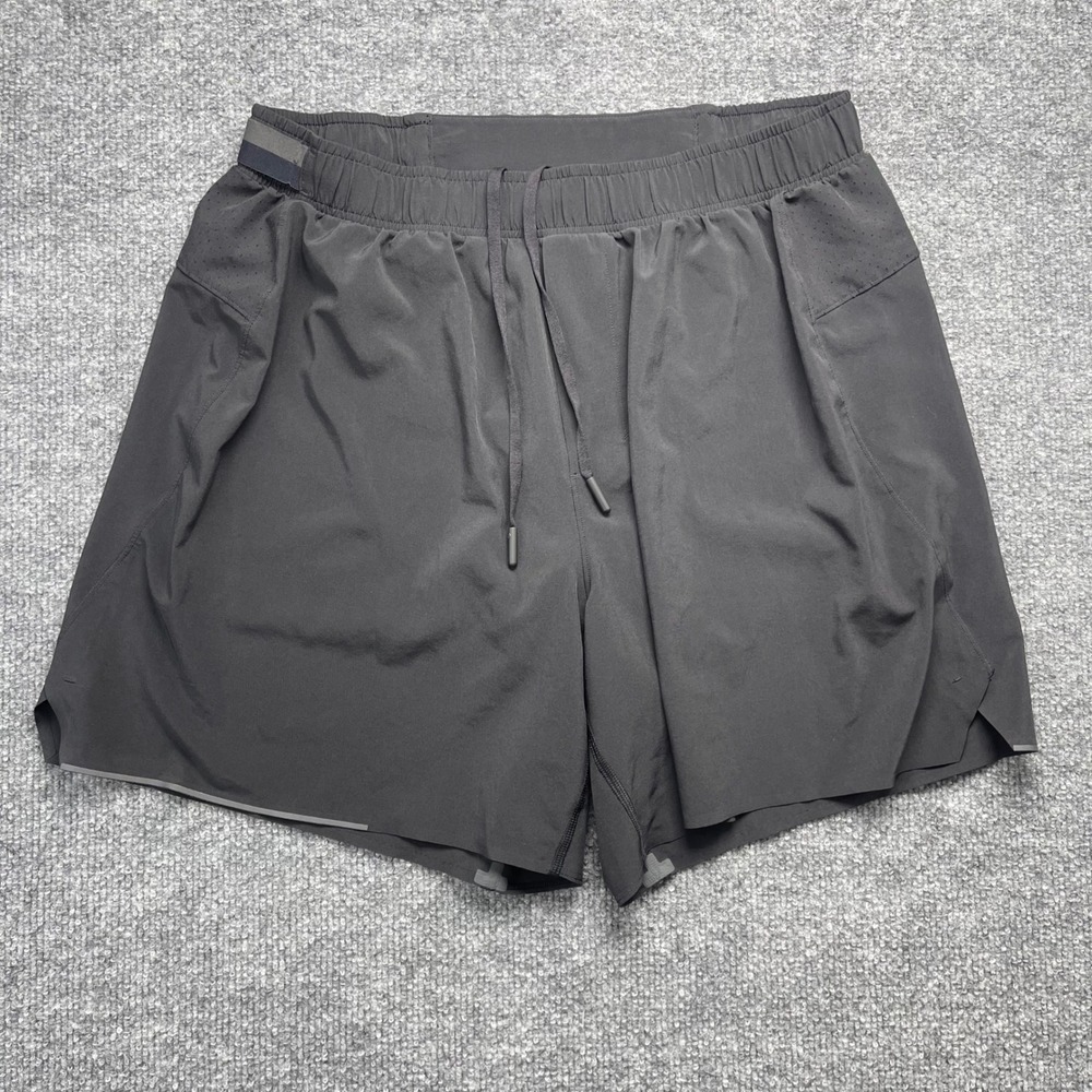 Lululemon Mens Surge Lined Short 6 Black Running Athletic Shorts LM7A99S Size M